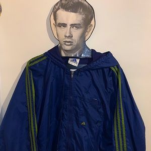 𝙖𝙙𝙞𝙙𝙖𝙨 Lightweight Raincoat/Windbreaker Hooded Zip Up Jacket EUC